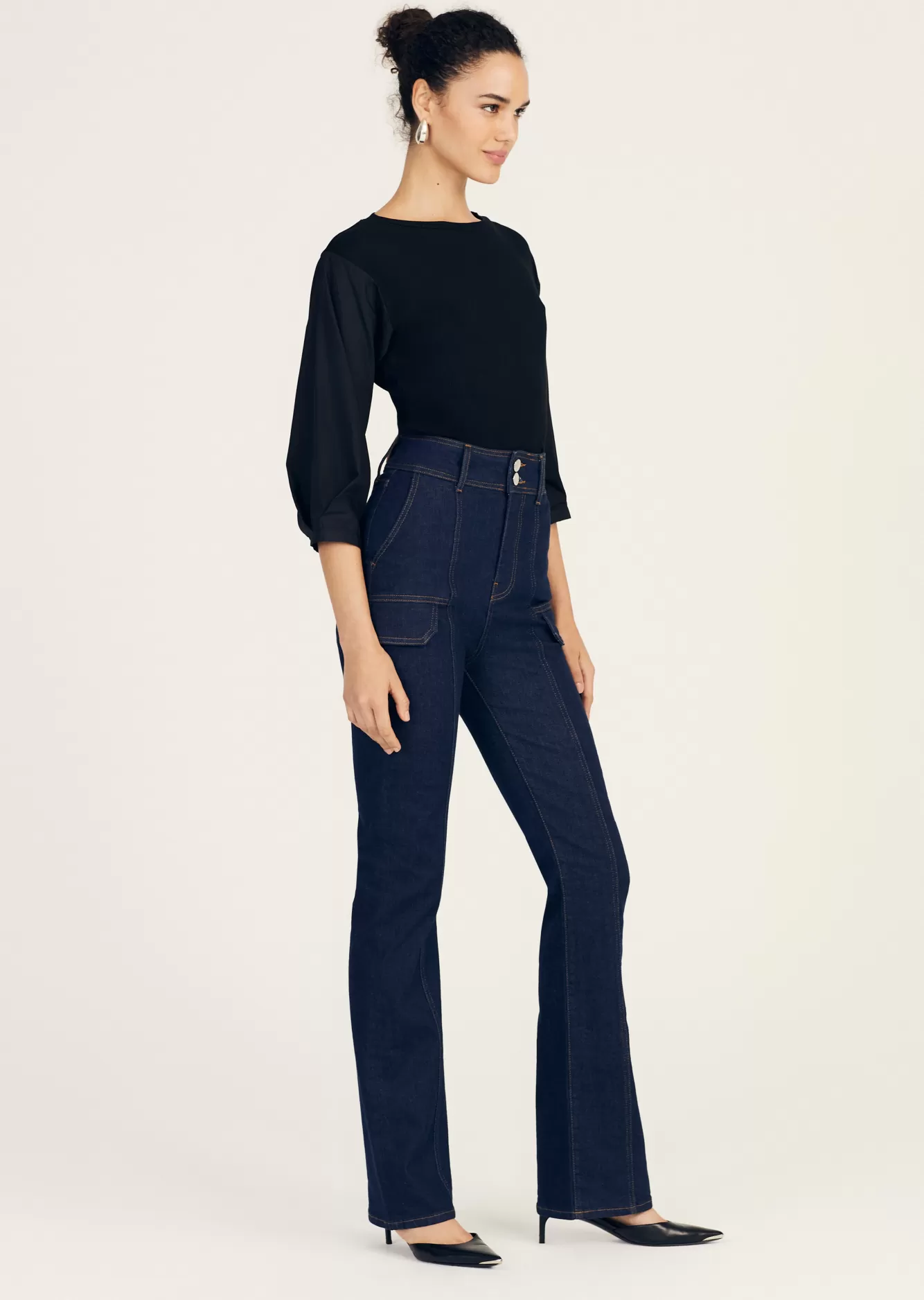 Derek Lam Charles High Rise Pocket Flare Park Rinse Shop