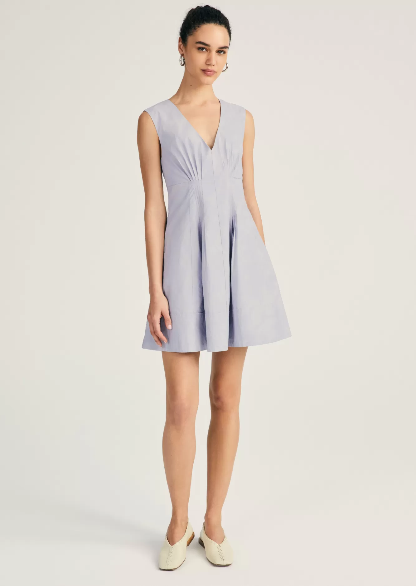 Derek Lam Concha Sleeveless V-Neck Dress Periwinkle Fashion