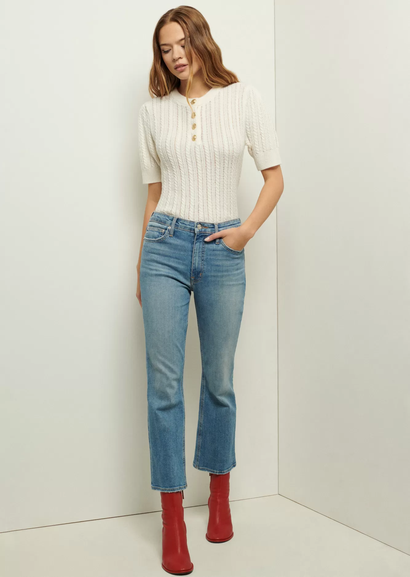 Derek Lam Crosby High Rise Crop Flare Jeans Broome Online