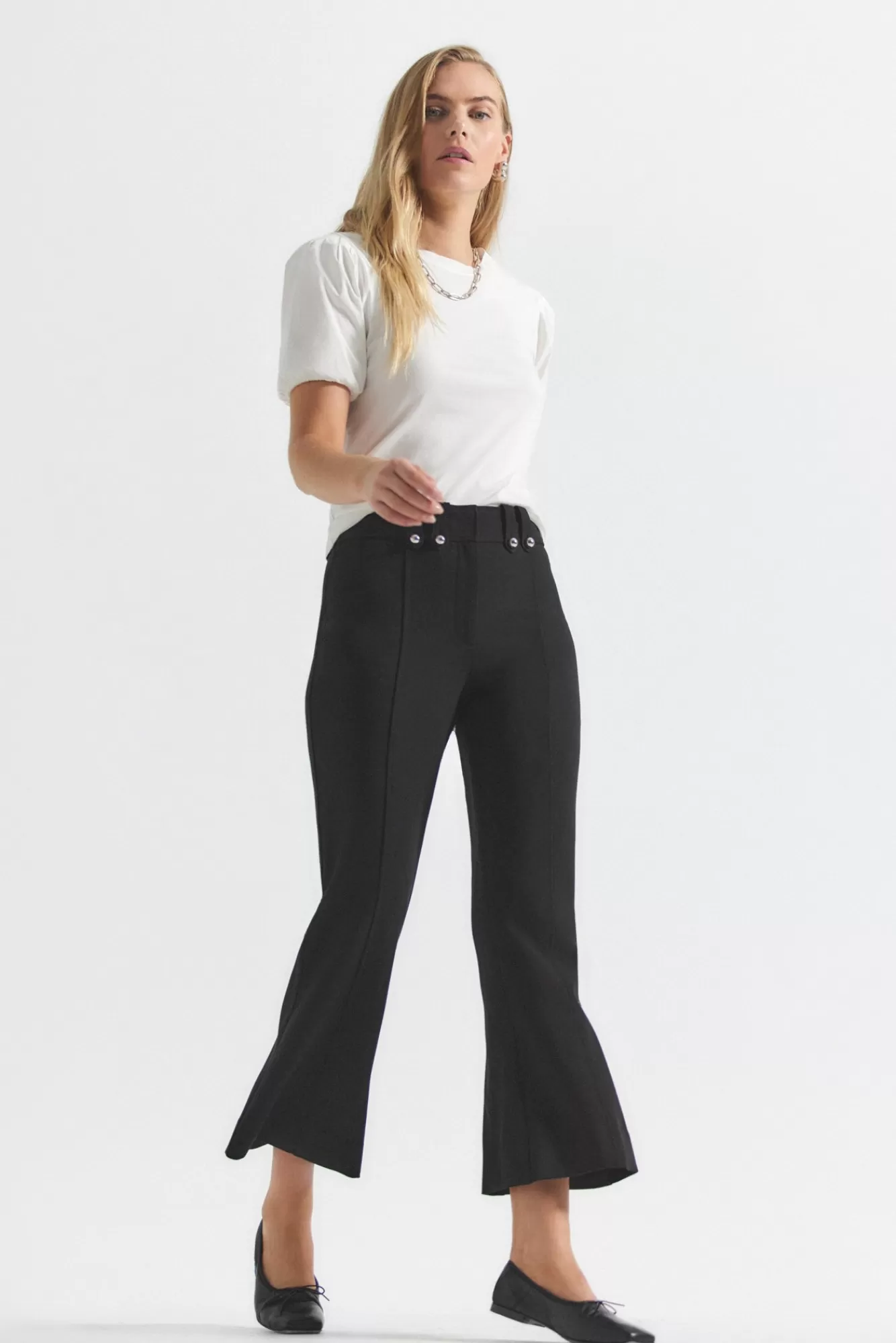 Derek Lam Dawson Crop Flare Trouser Black Hot
