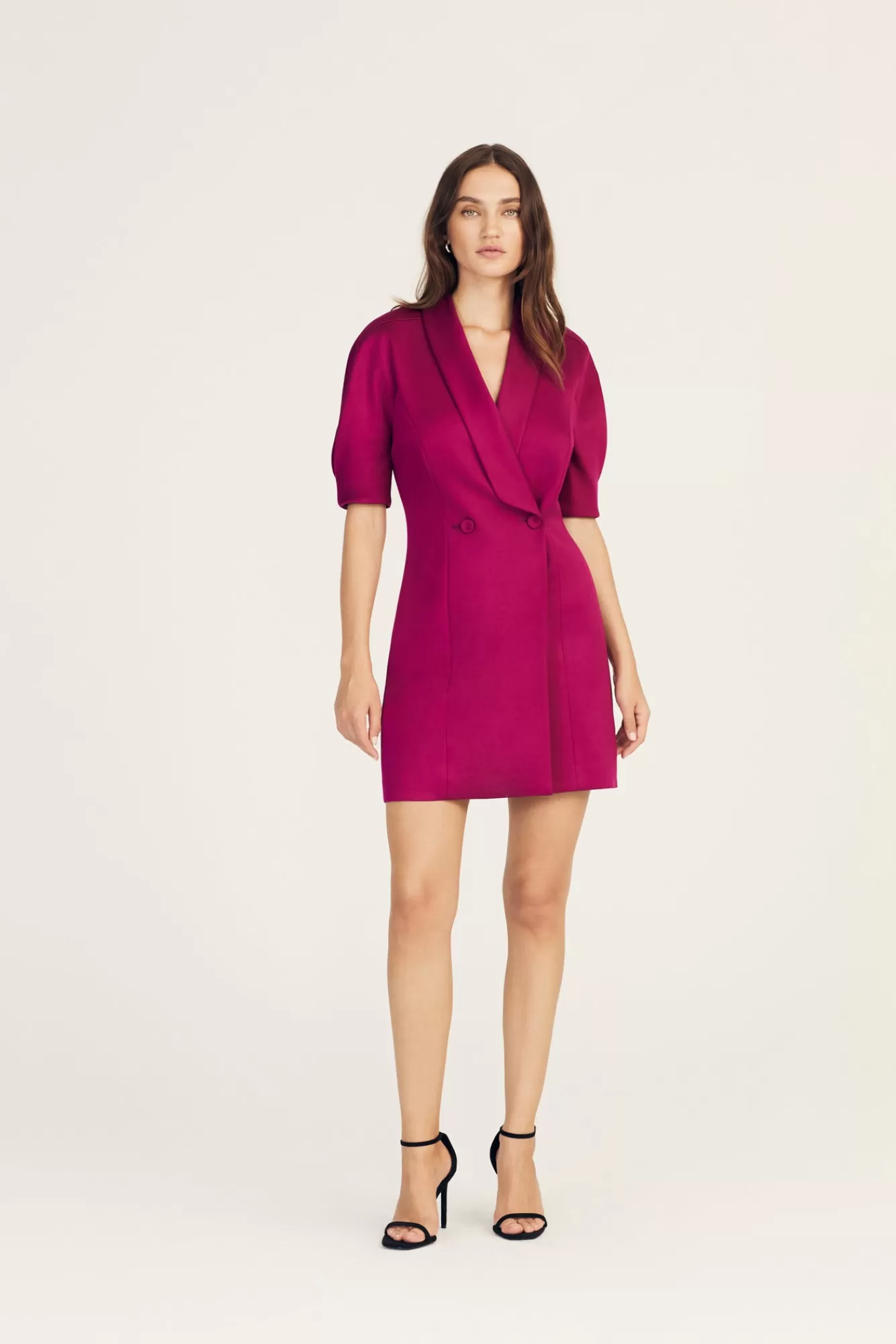 Derek Lam Desiree Short Sleeve Jacket Dress Cerise Store