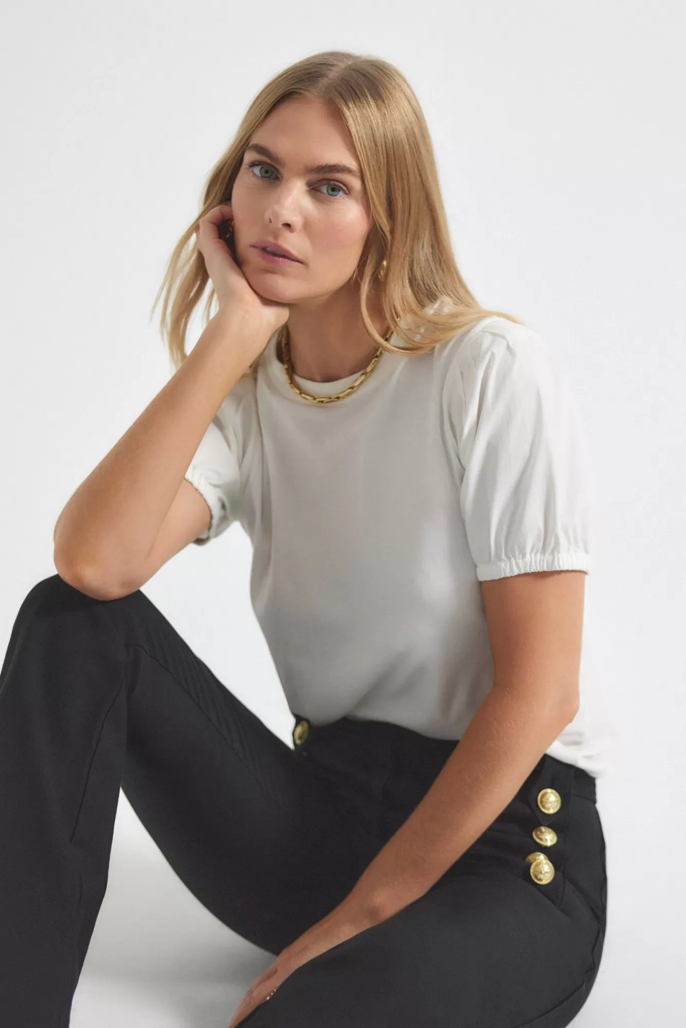 Derek Lam Eva Puff Sleeve T-Shirt Clearance
