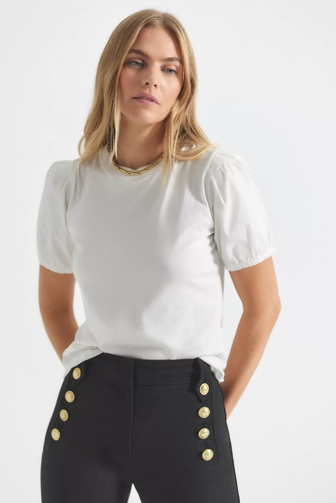 Derek Lam Eva Puff Sleeve T-Shirt Clearance