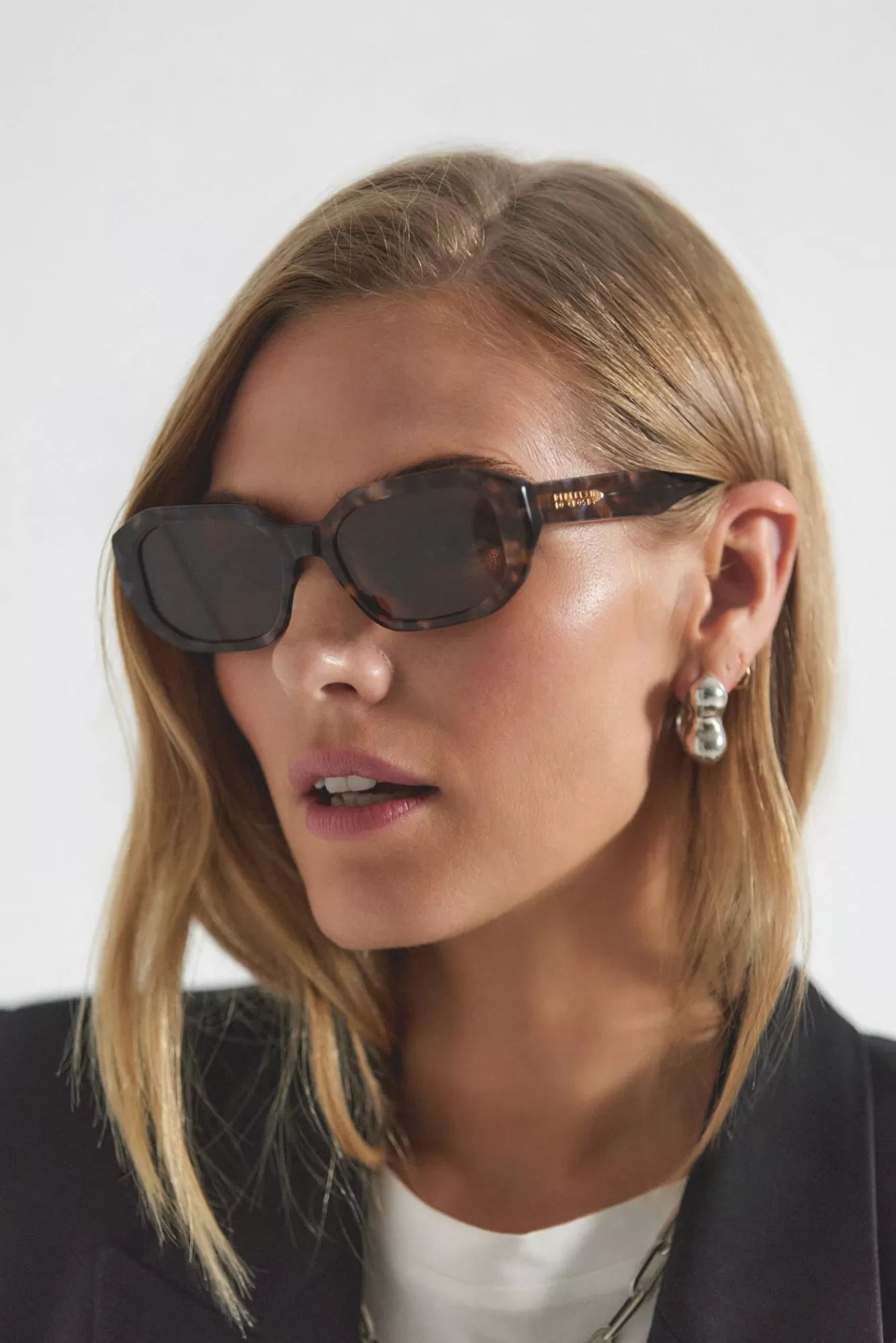 Derek Lam Fidela Angular Chunky Oval Sunglasses Light Tortoise Cheap