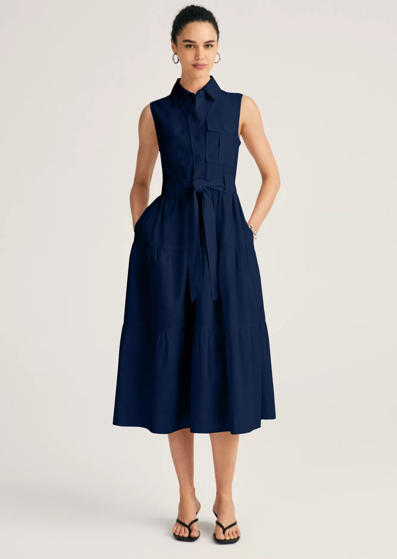 Derek Lam Florence Sleeveless Shirt Dress Clearance