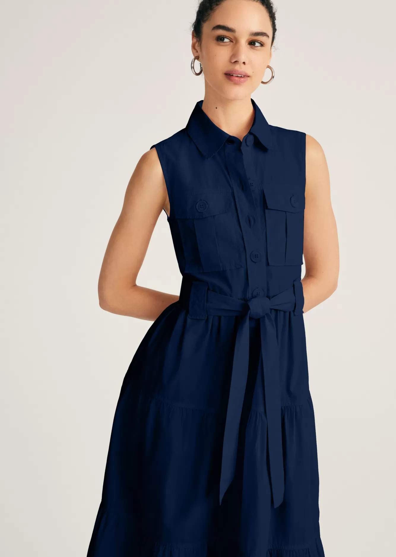 Derek Lam Florence Sleeveless Shirt Dress Clearance