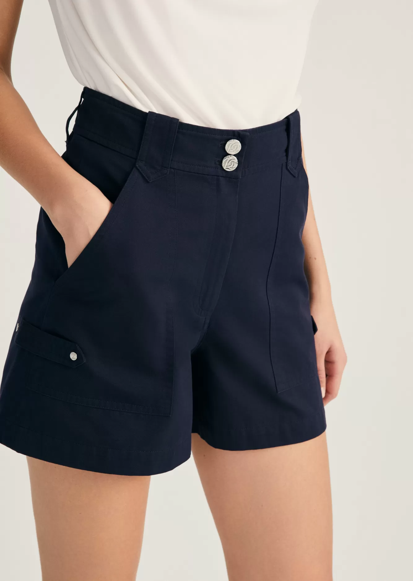 Derek Lam Franci Utility Shorts Night Sky New
