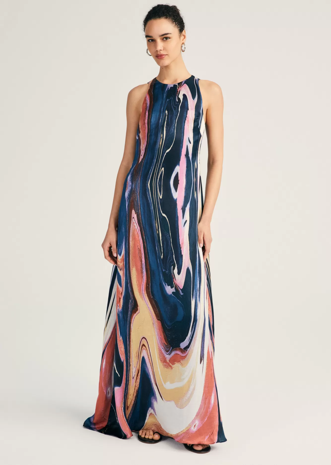 Derek Lam Inaya Sleeveless Maxi Dress Marble Multi Clearance