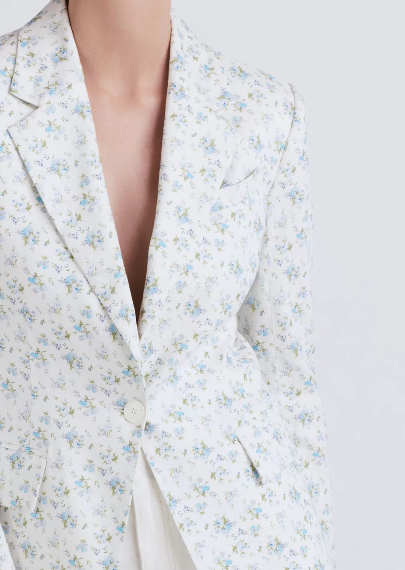Derek Lam Irina Single Breasted Jacket Ivory Multi New