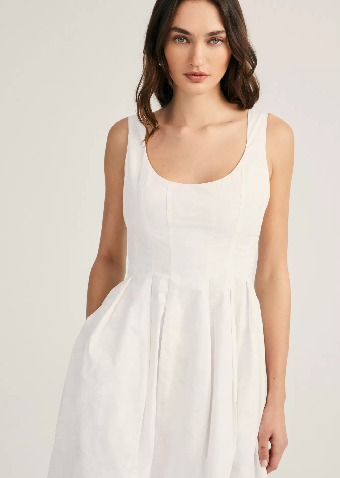 Derek Lam Jade Sleeveless Bubble Hem Dress White-White Online