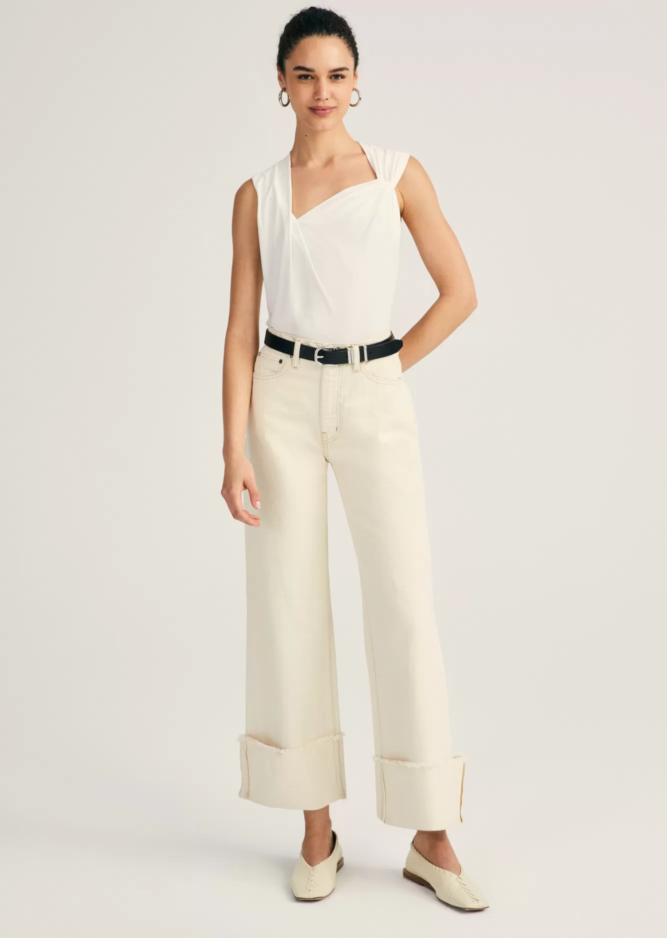 Derek Lam Koren Cuffed Straight Leg Natural Fashion