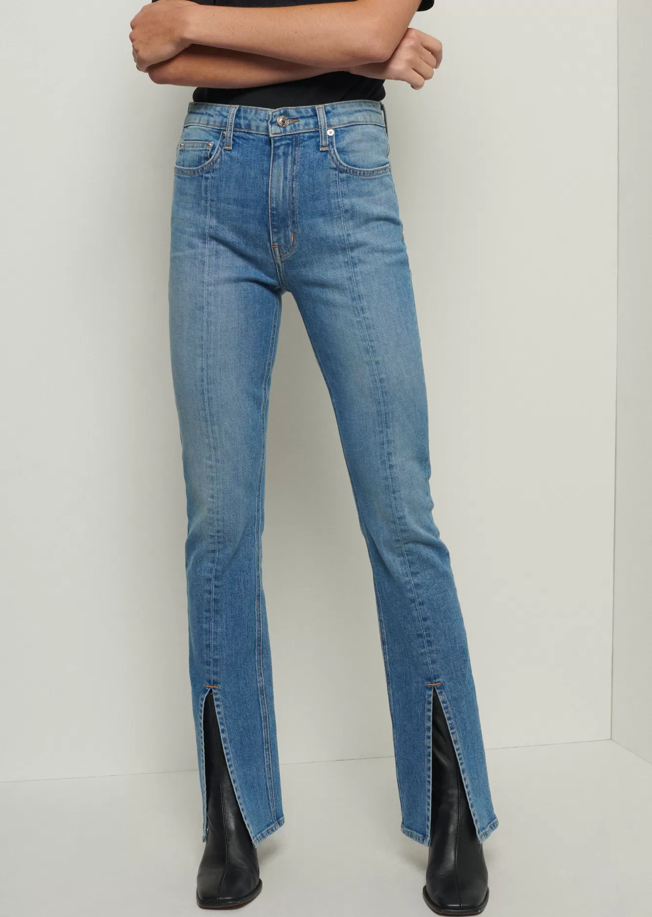 Derek Lam Lucia Front Slit Jeans Medium Wash Sale