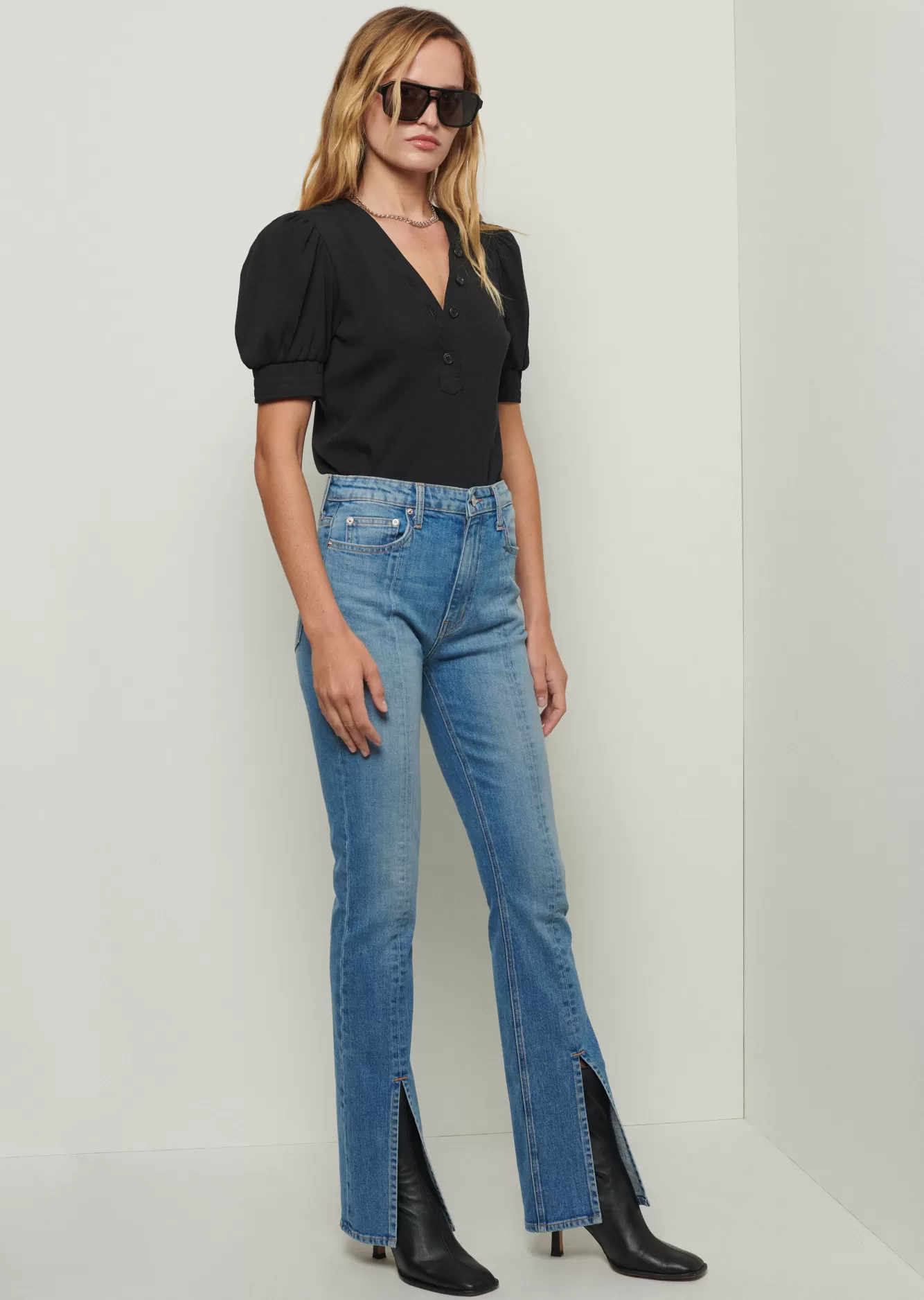 Derek Lam Lucia Front Slit Jeans Medium Wash Sale