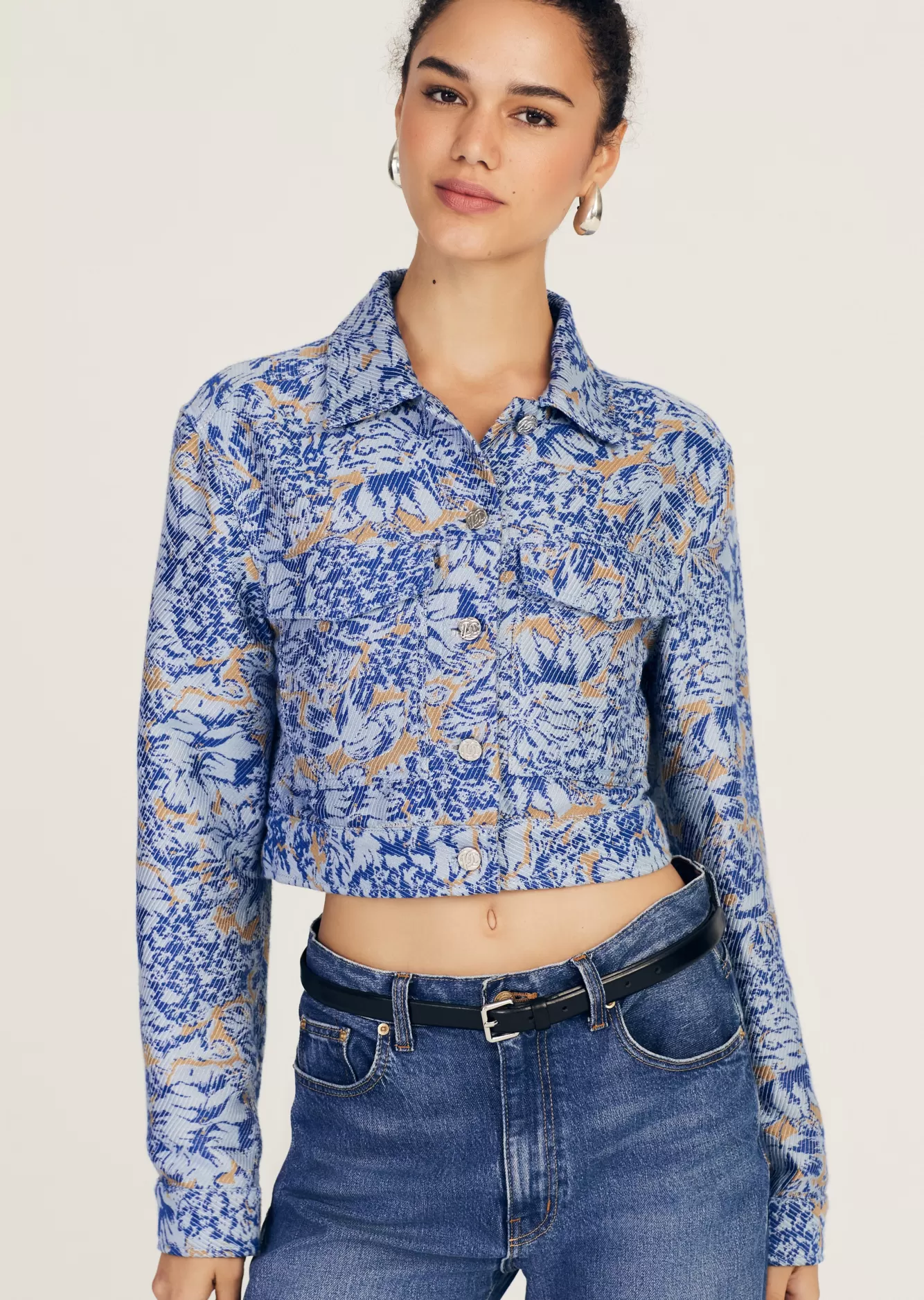 Derek Lam Marc Pocket Front Jacket Ciel Multi Fashion