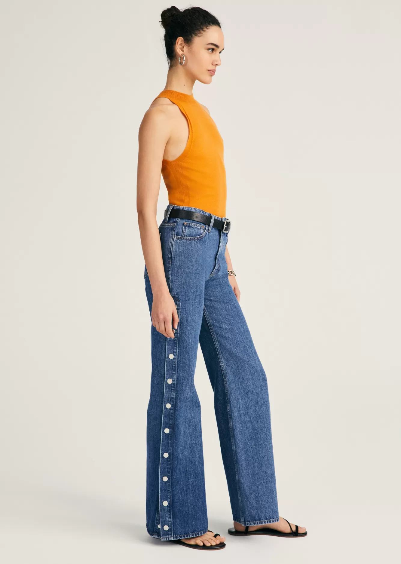 Derek Lam Nolan Side Snap Wide Leg Canal Clearance