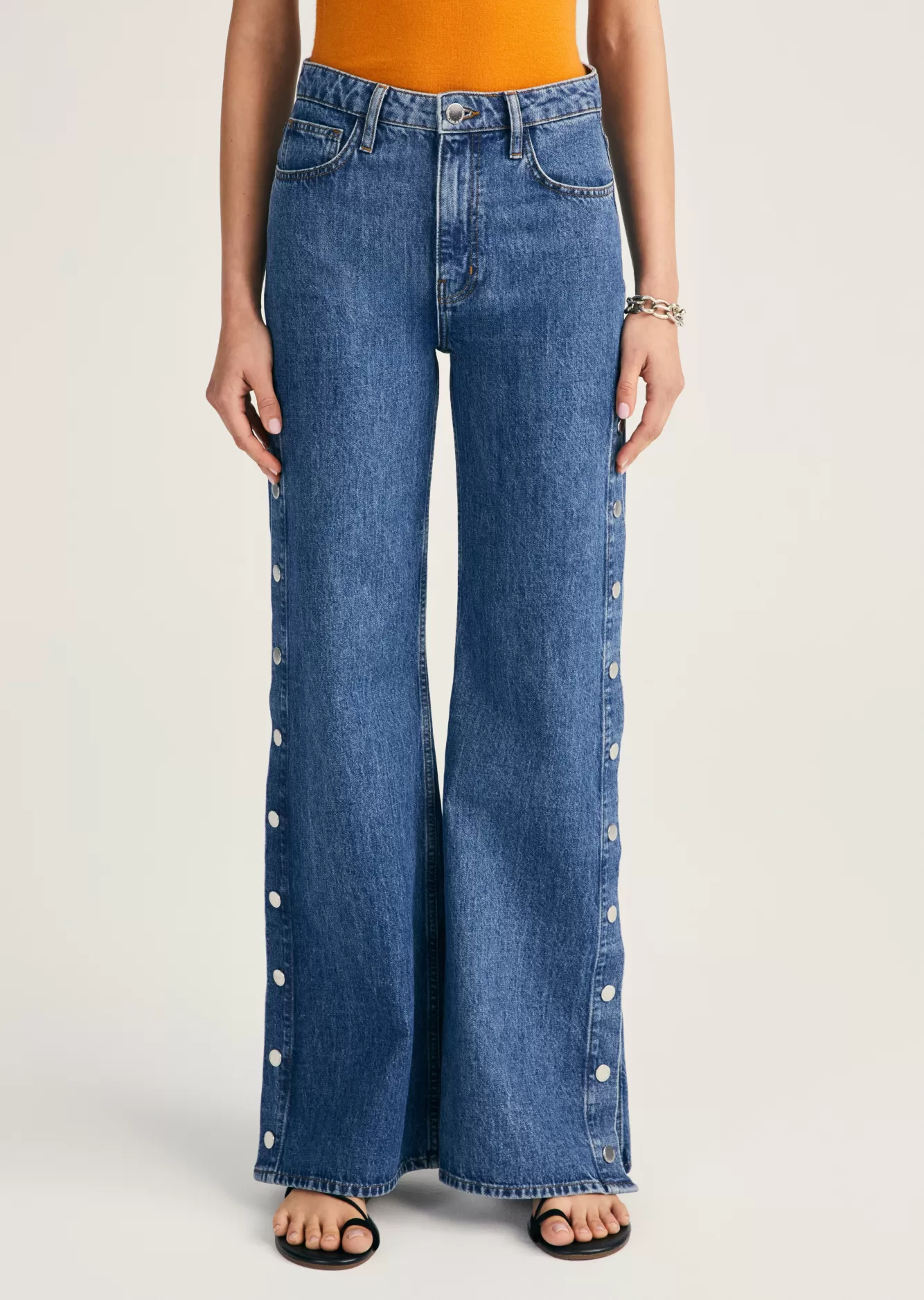 Derek Lam Nolan Side Snap Wide Leg Canal Clearance