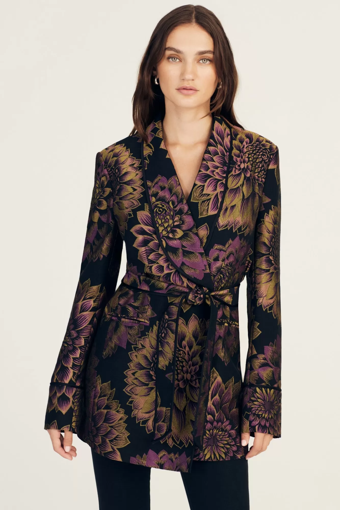 Derek Lam Orville Smoking Jacket Black Multi Best Sale