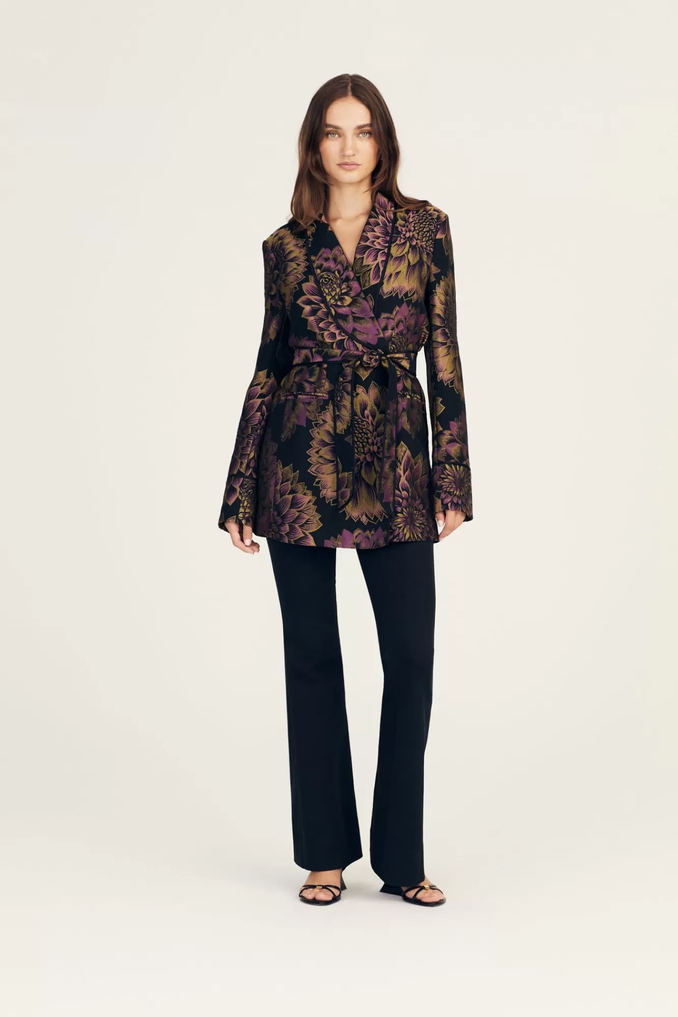 Derek Lam Orville Smoking Jacket Black Multi Best Sale