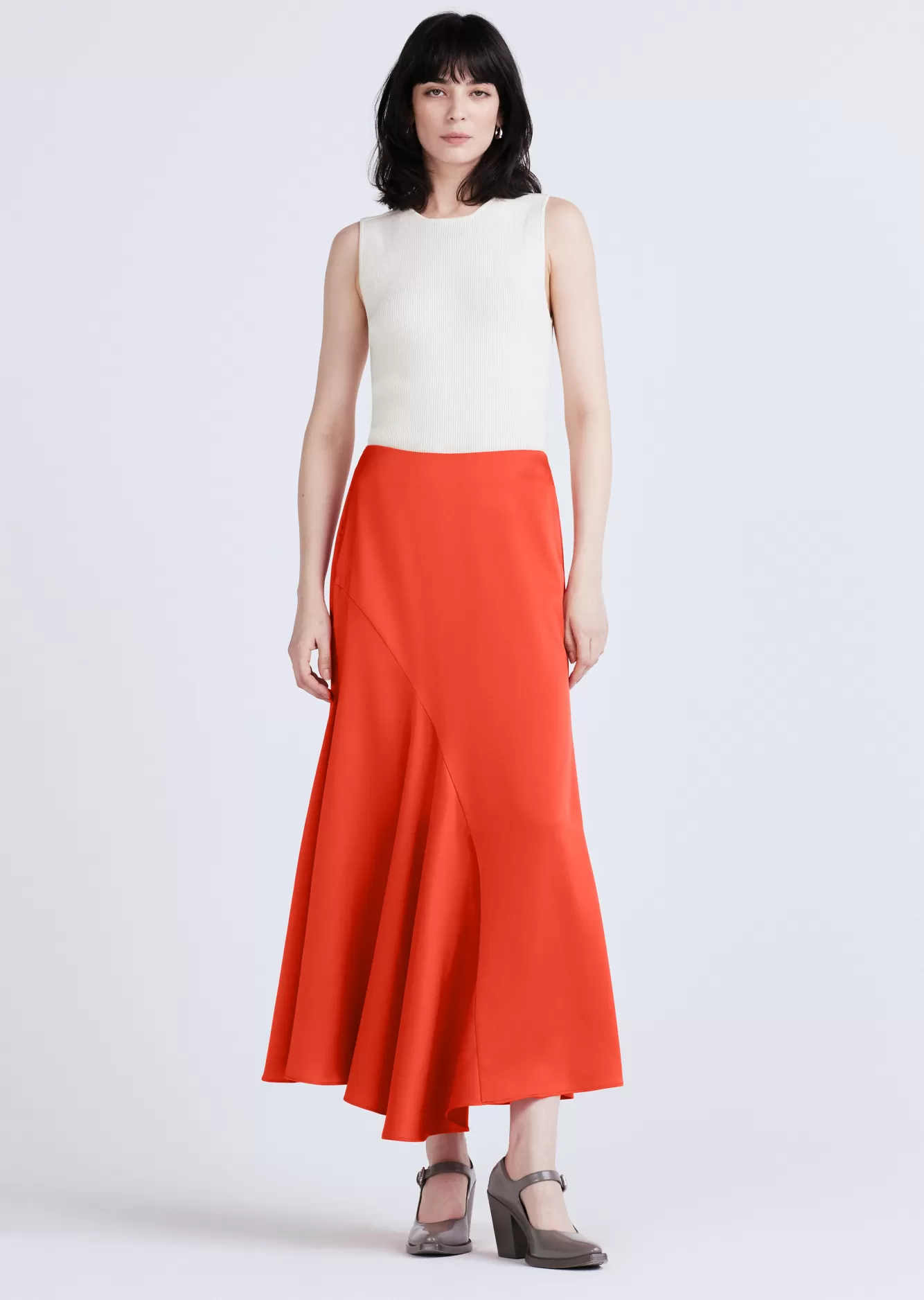 Derek Lam Paulette Flared Midi Skirt Sunset Outlet