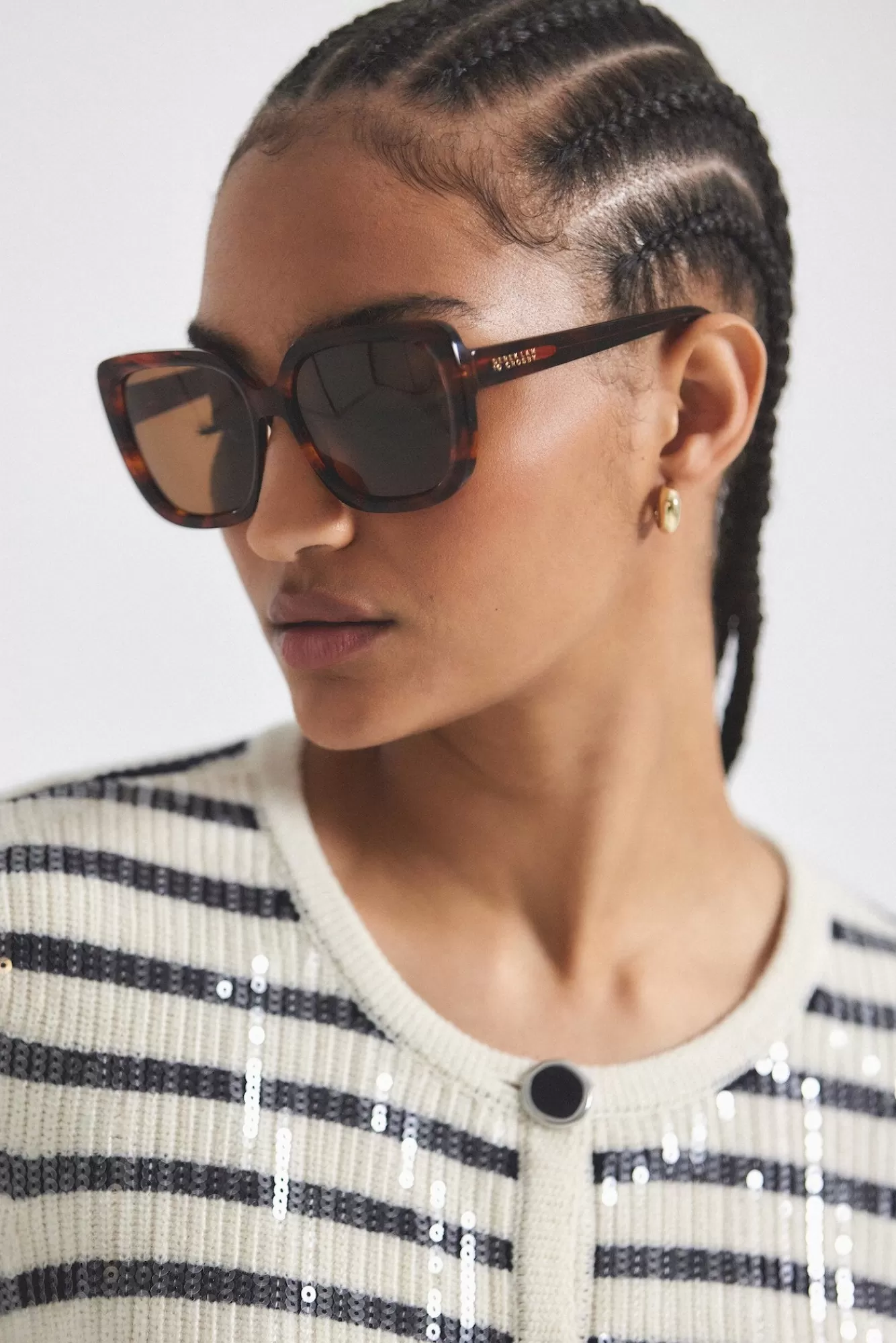 Derek Lam River Square Oversized Sunglasses Tiger Stripe Flash Sale