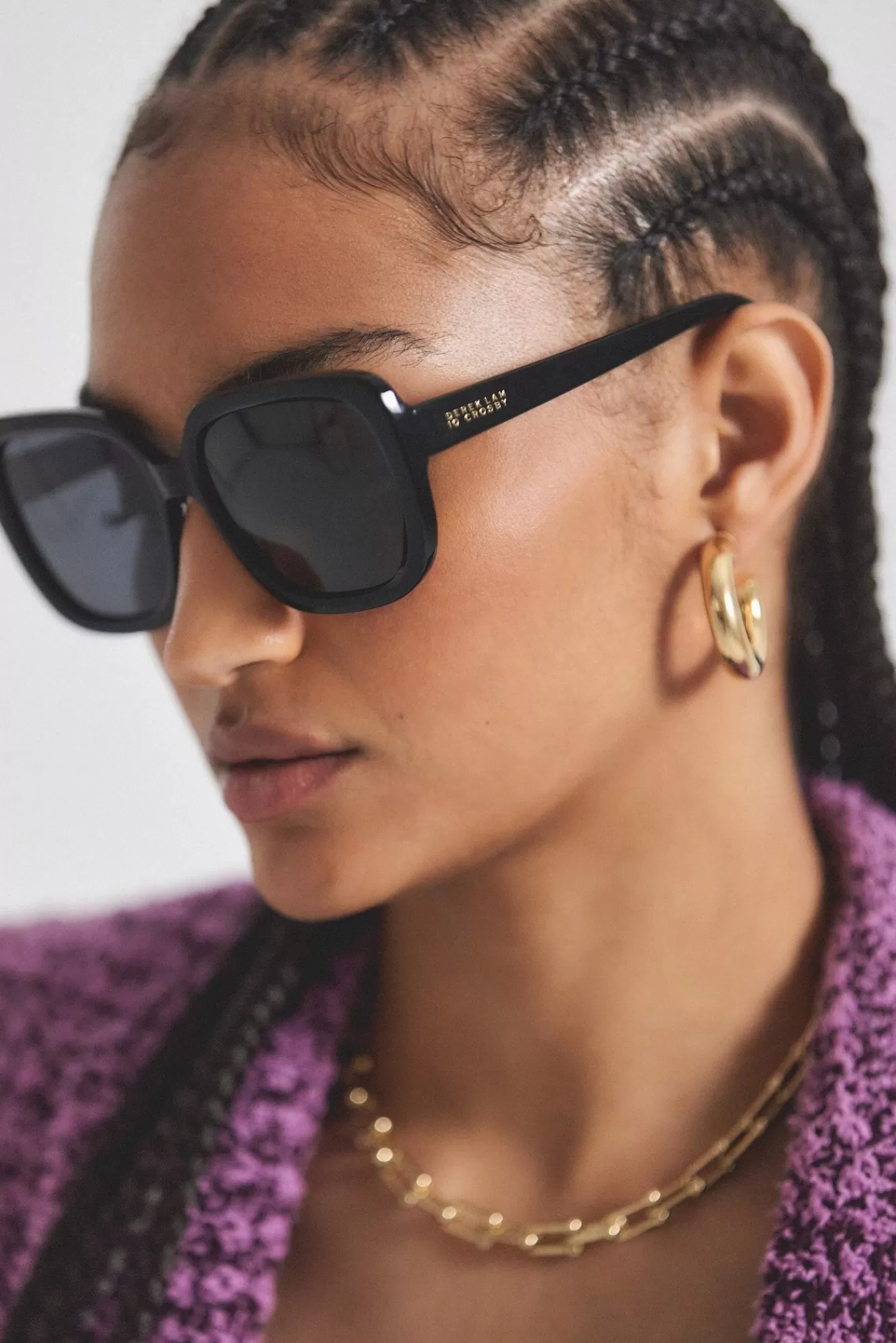 Derek Lam River Square Oversized Sunglasses Black Best Sale