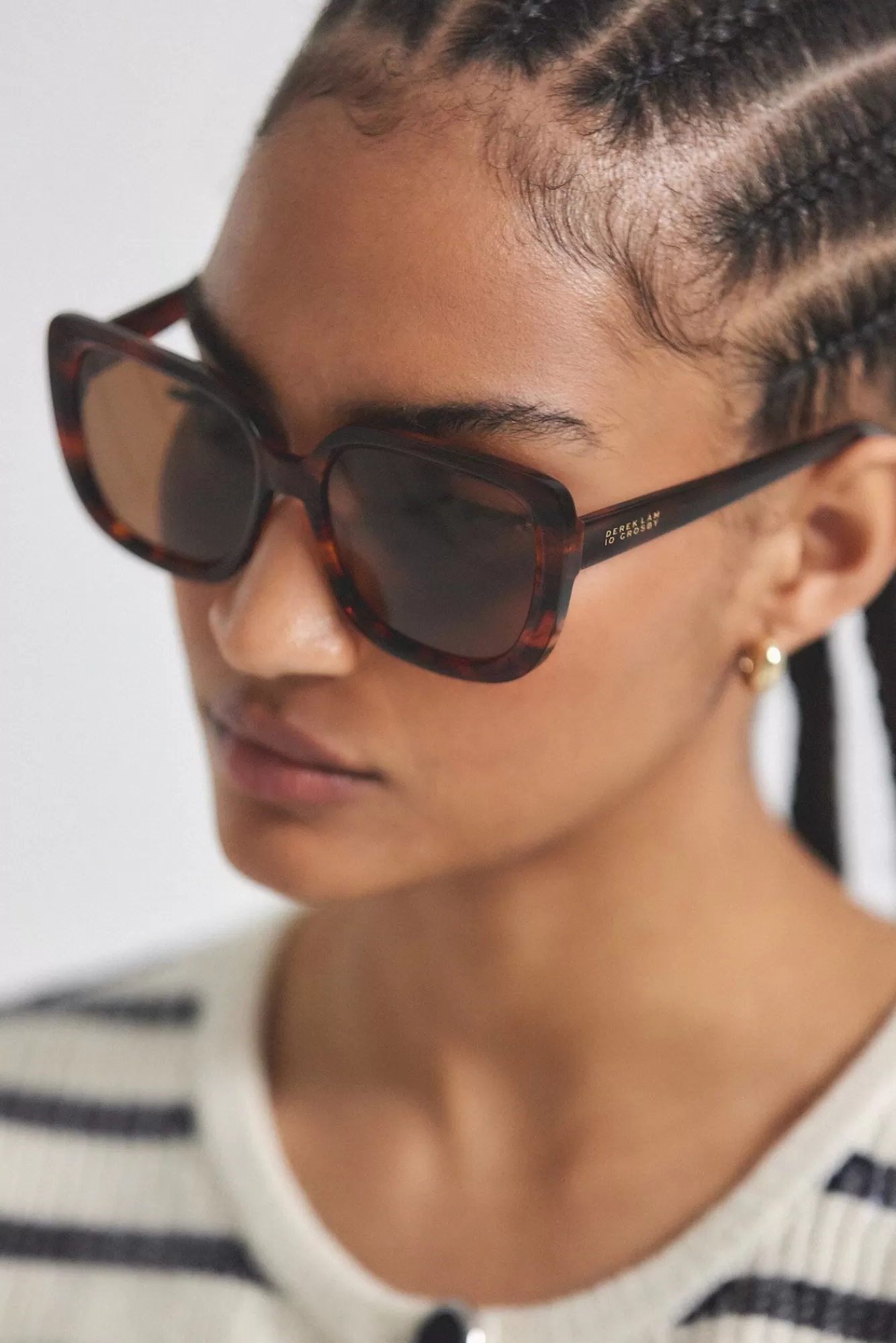Derek Lam River Square Oversized Sunglasses Tiger Stripe Flash Sale