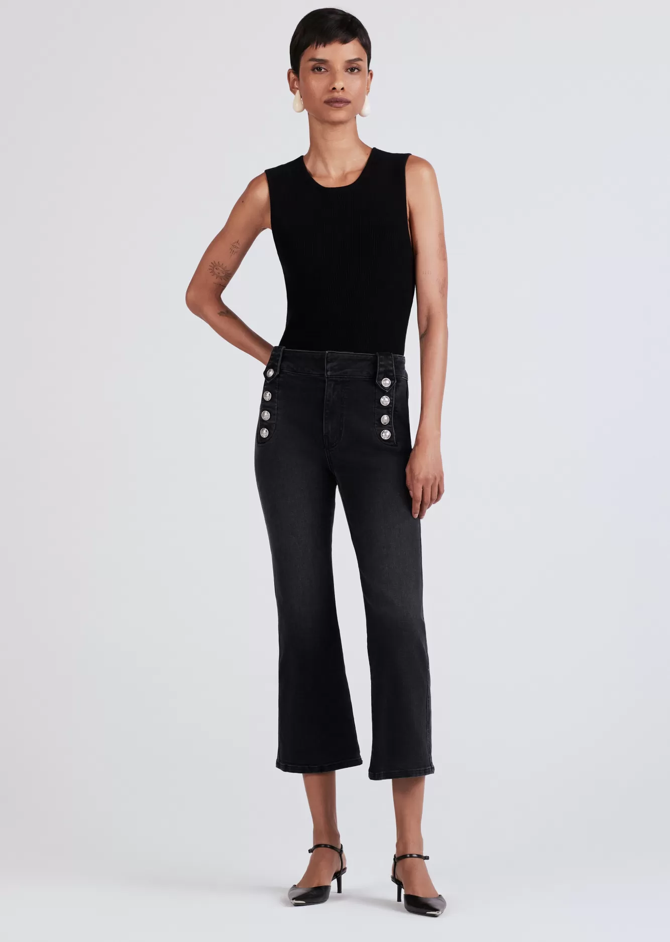 Derek Lam Robertson Crop Flare Trouser Noir Best