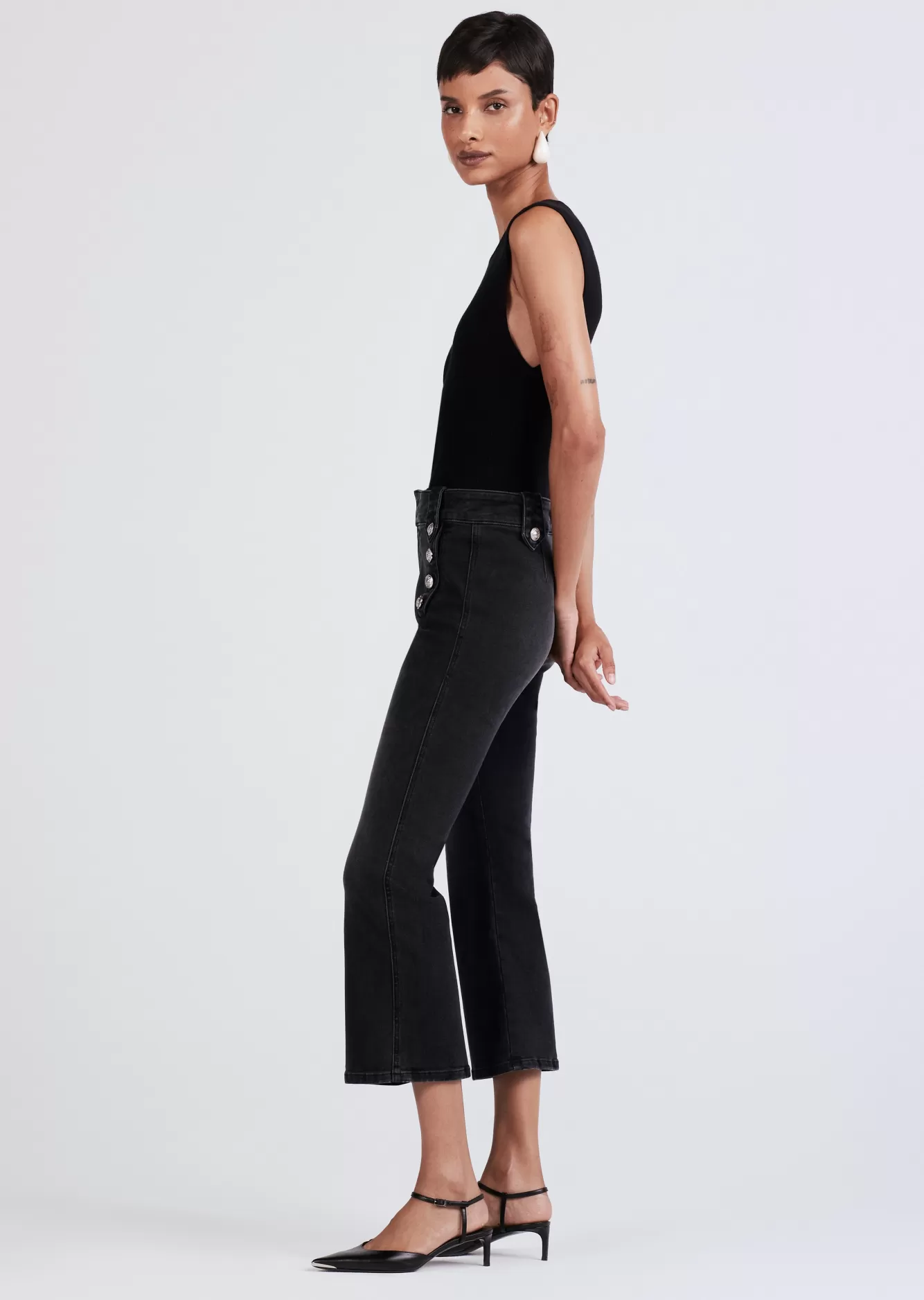 Derek Lam Robertson Crop Flare Trouser Noir Best