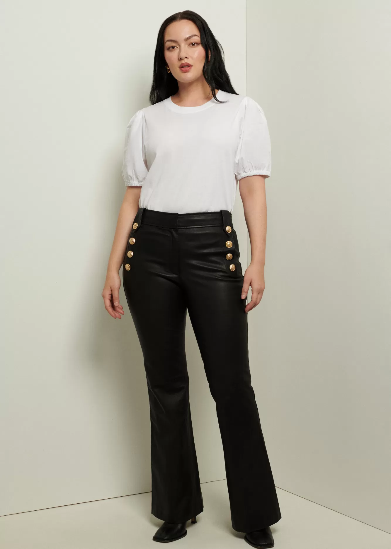 Derek Lam Robertson Flare Trousers Black Leather Online