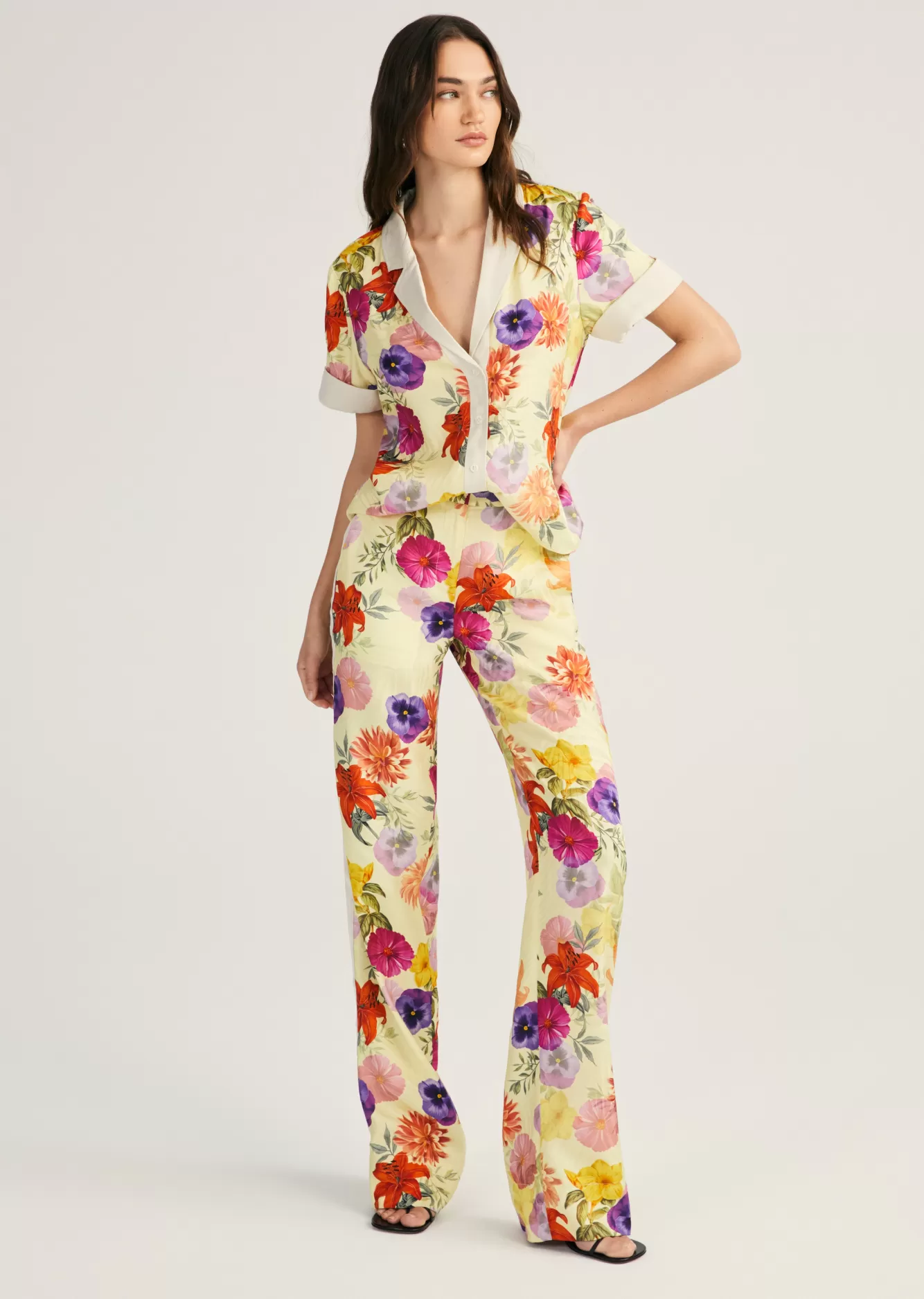 Derek Lam Silas Straight Leg Trouser Sorbet Multi Best Sale