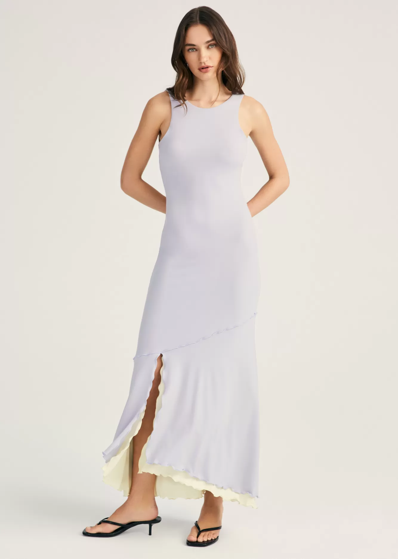 Derek Lam Stephanie Slit Hem Sleeveless Dress Periwinkle New