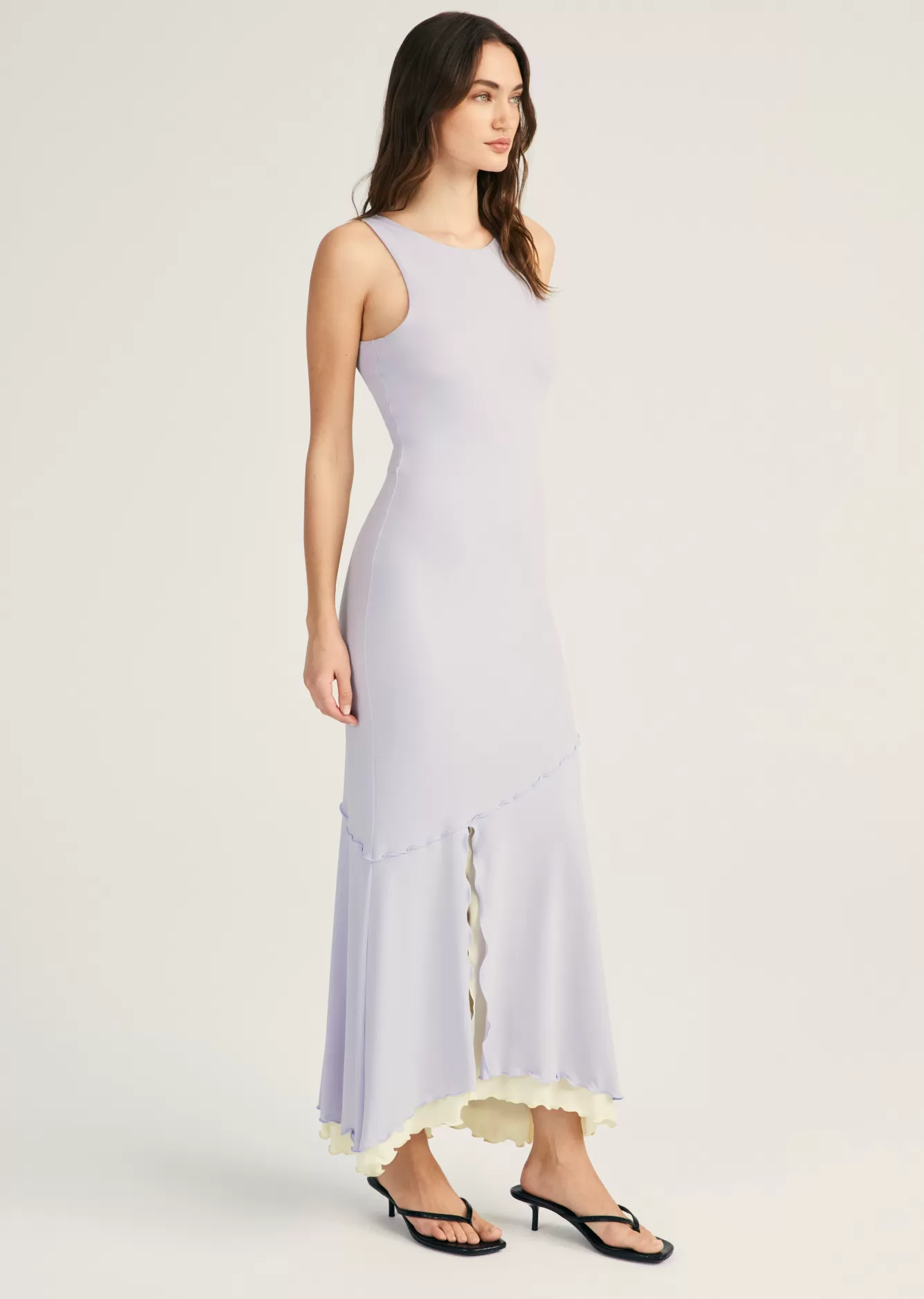 Derek Lam Stephanie Slit Hem Sleeveless Dress Periwinkle New