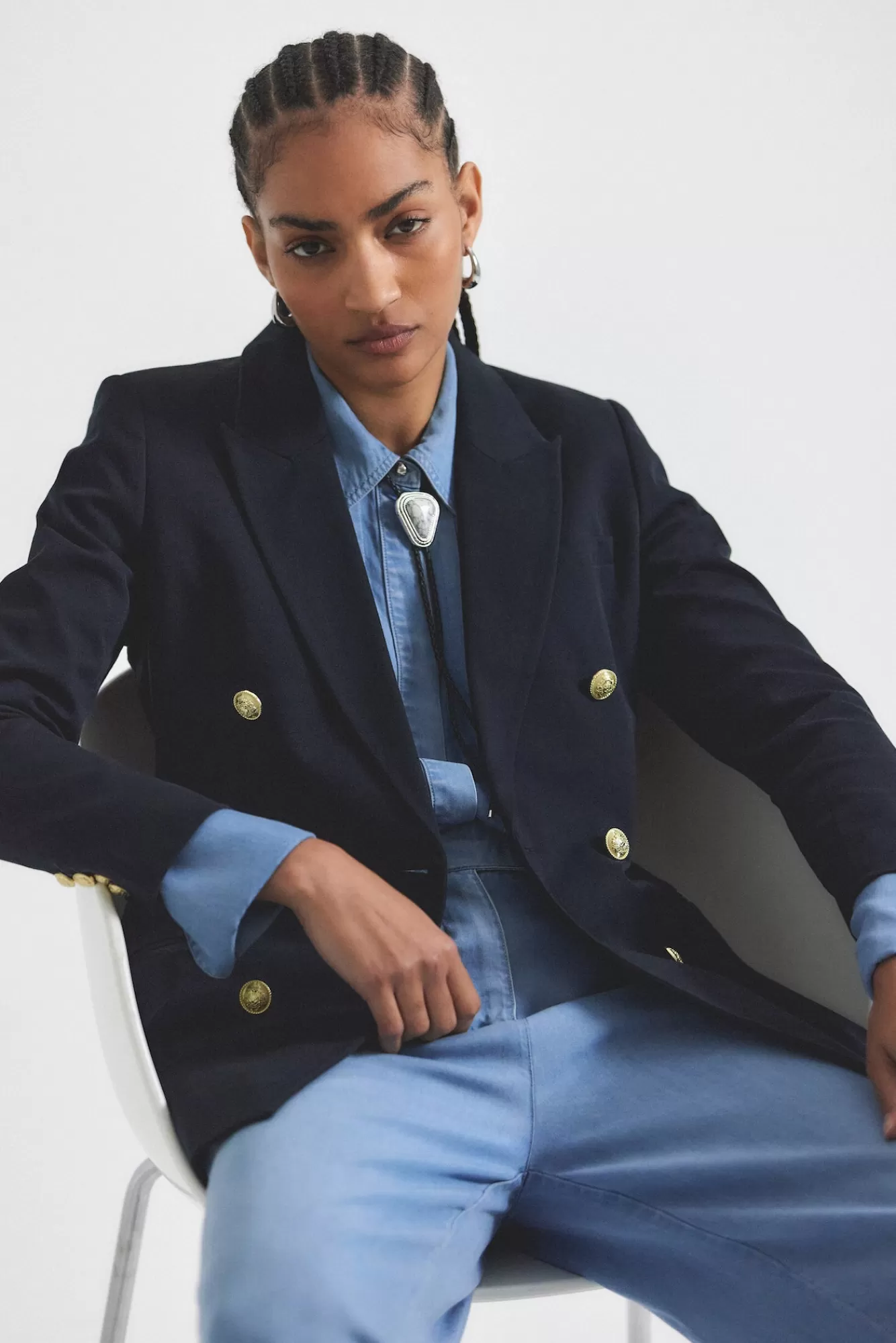 Derek Lam Walter Double Breasted Jacket Midnight Hot