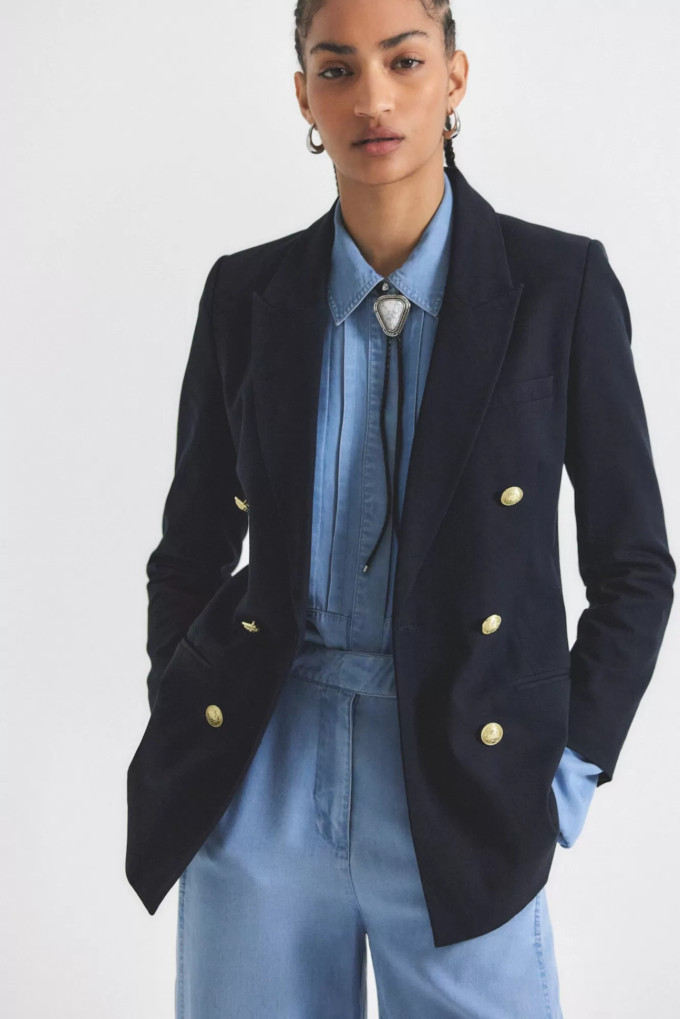 Derek Lam Walter Double Breasted Jacket Midnight Hot